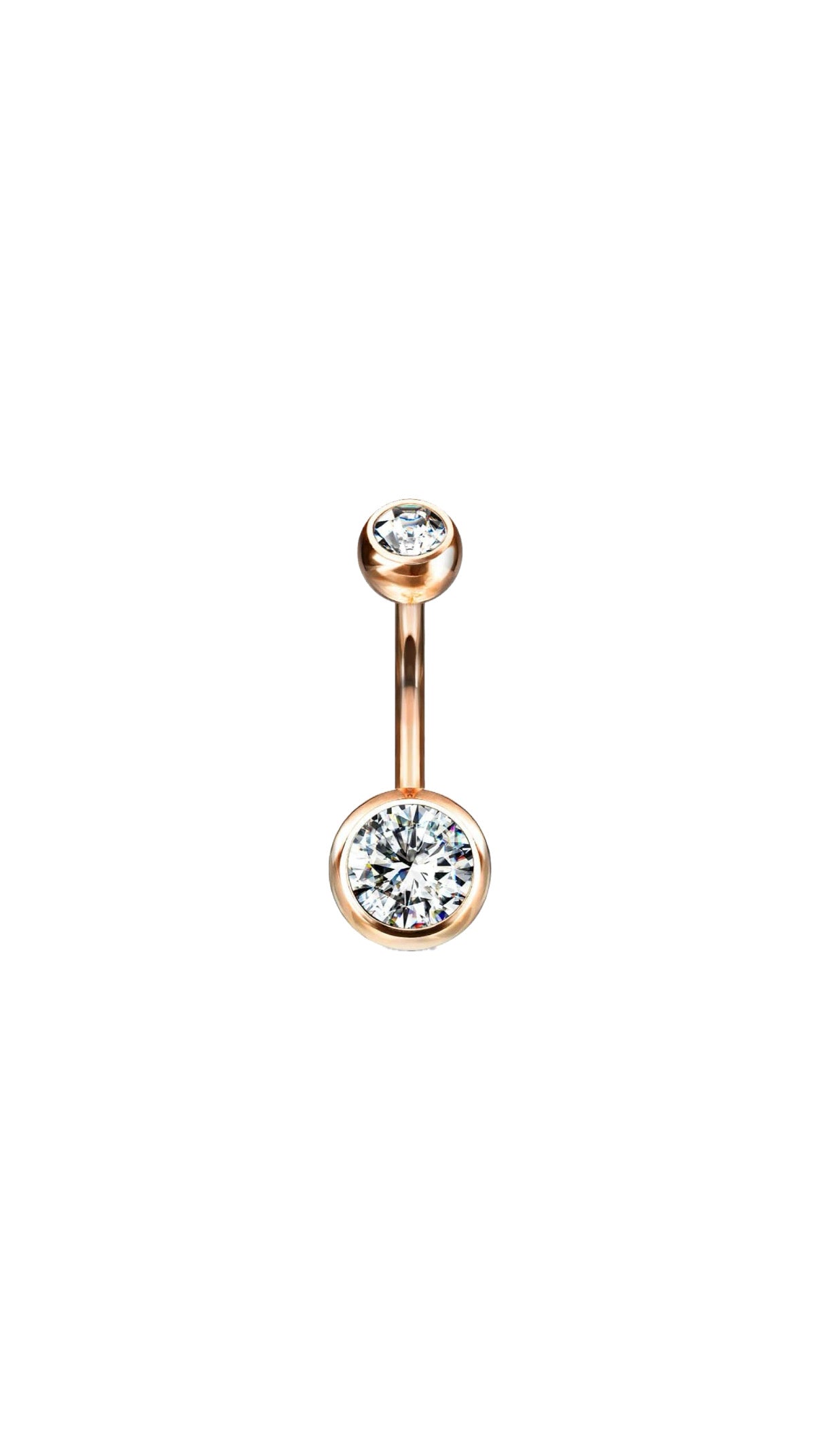 Rosegold Basic Silver Stone Belly Ring