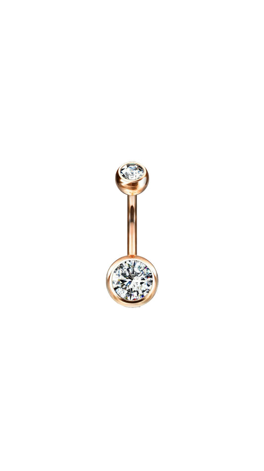Rosegold Basic Silver Stone Belly Ring
