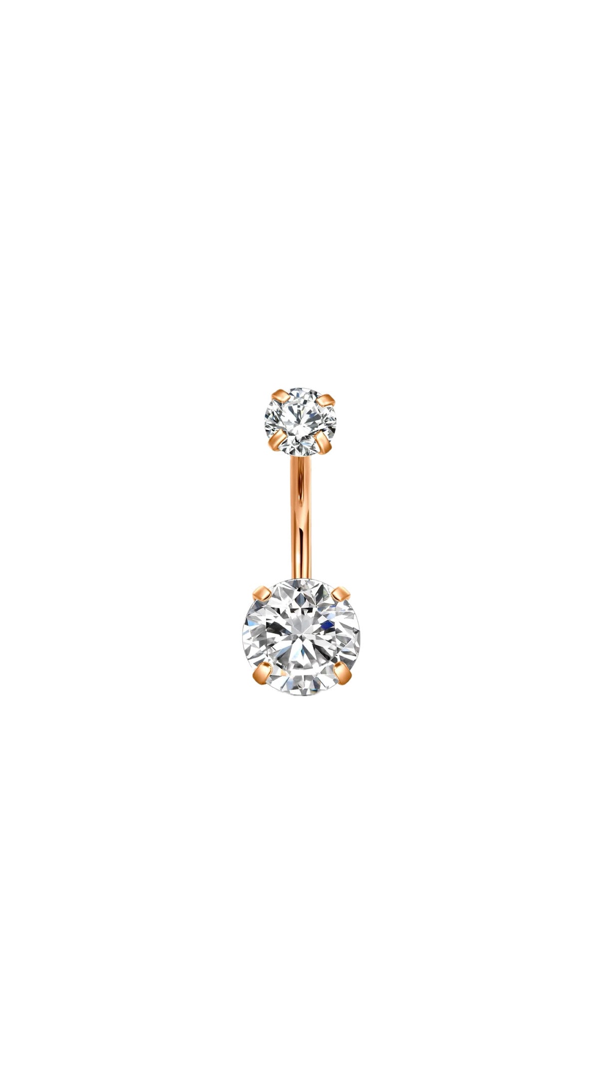 Basic Double Stone Decor Belly Ring