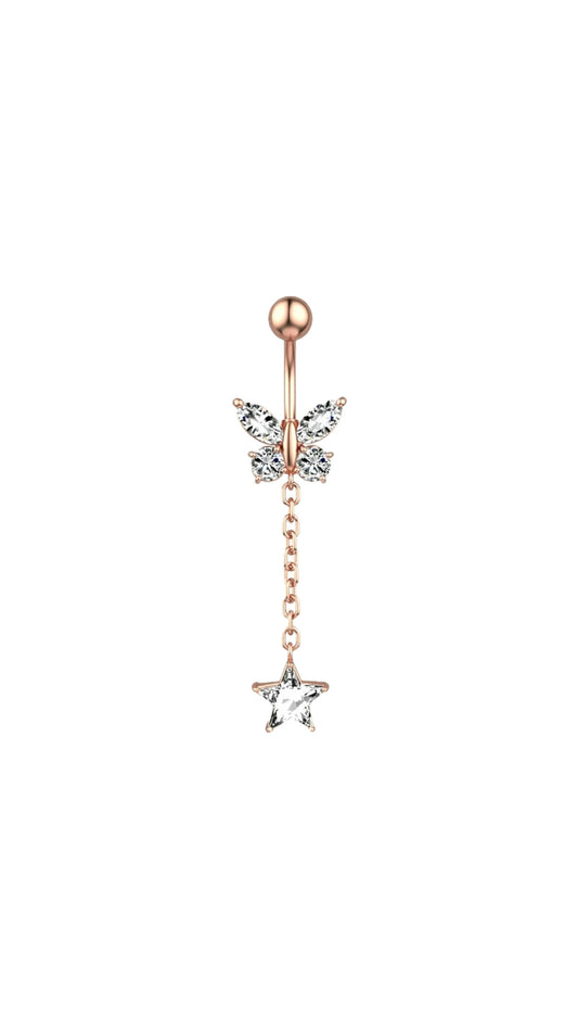 Zircon Butterfly Navel Belly Piercing