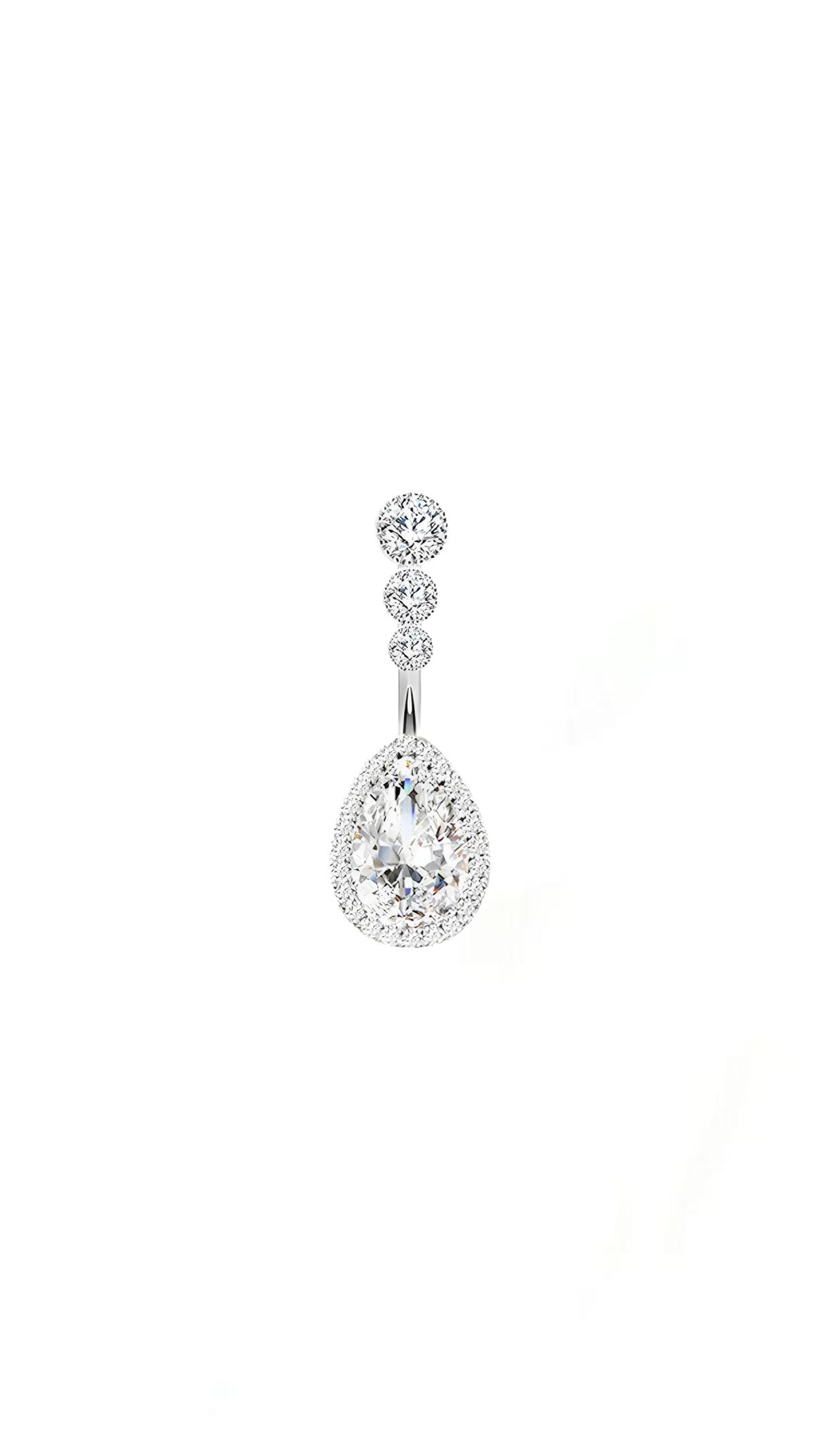 Triple Stone Water Drop Decor Belly Ring