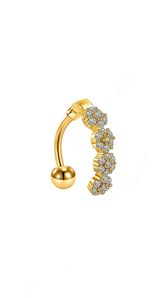 Reverse Zircon Decor Navel Belly Ring