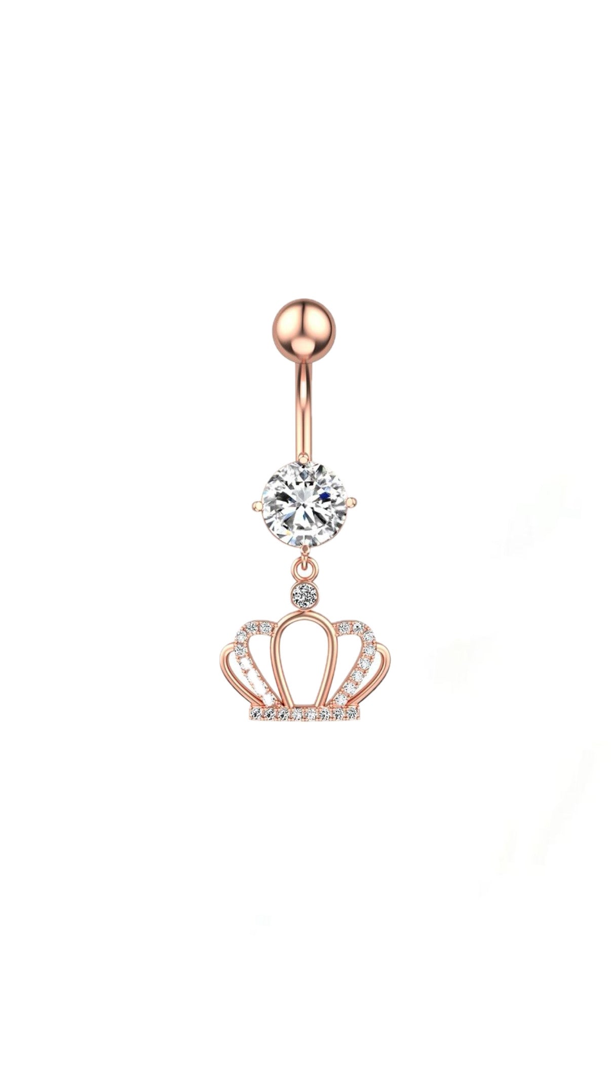 Zircon Crown Charm Navel Belly Ring