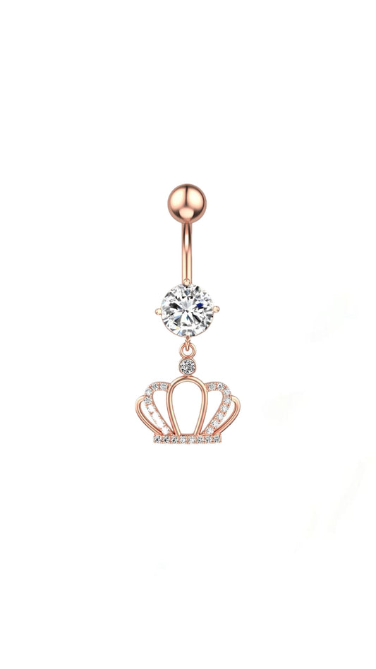 Zircon Crown Charm Navel Belly Ring