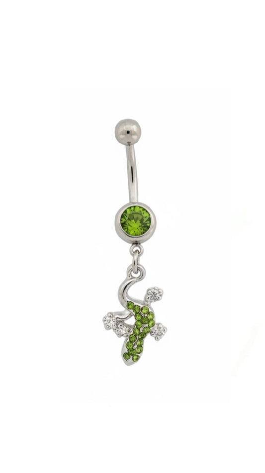 Green Lizard Navel Belly Ring