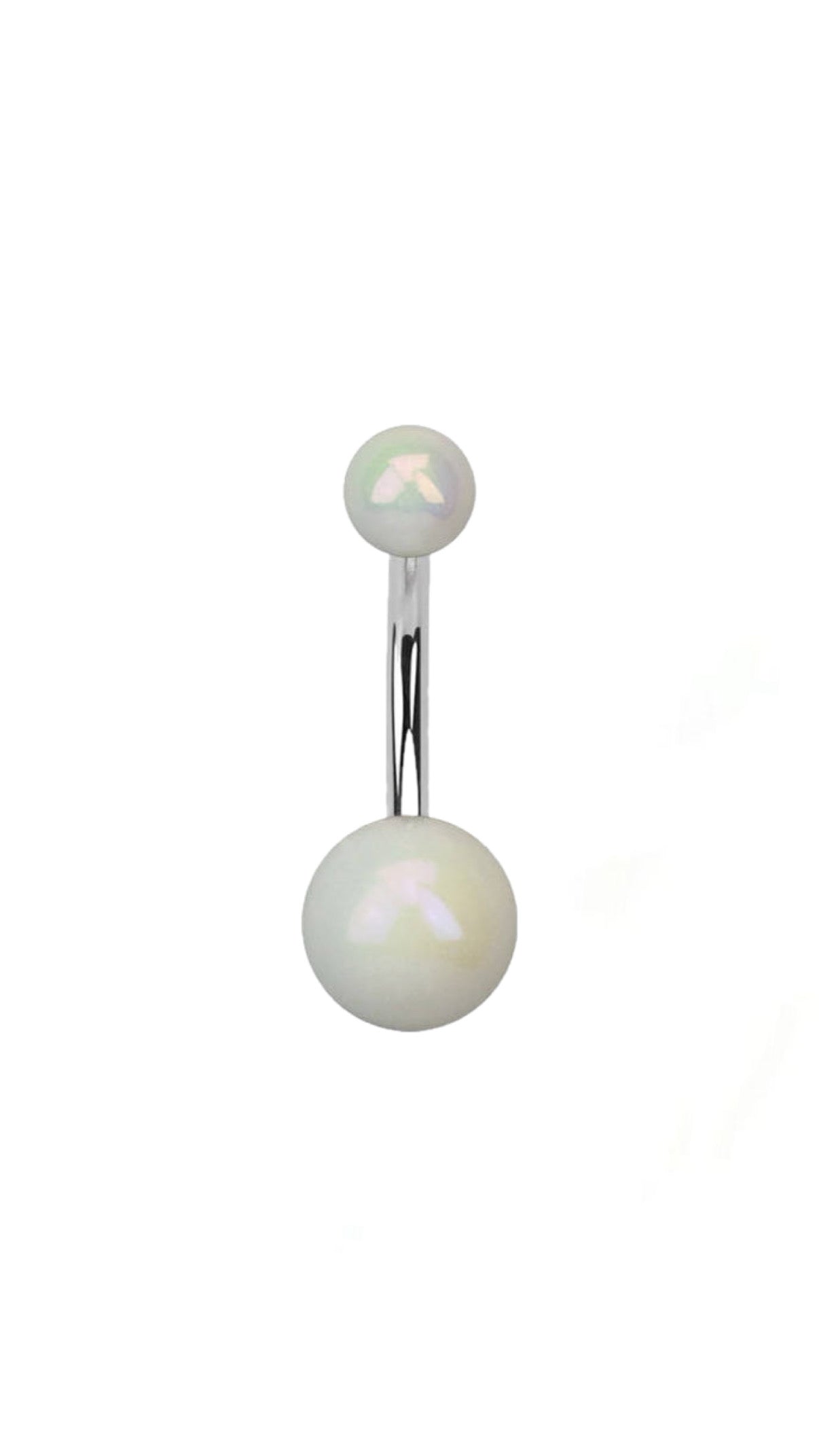 White Faux Pearl Belly Ring