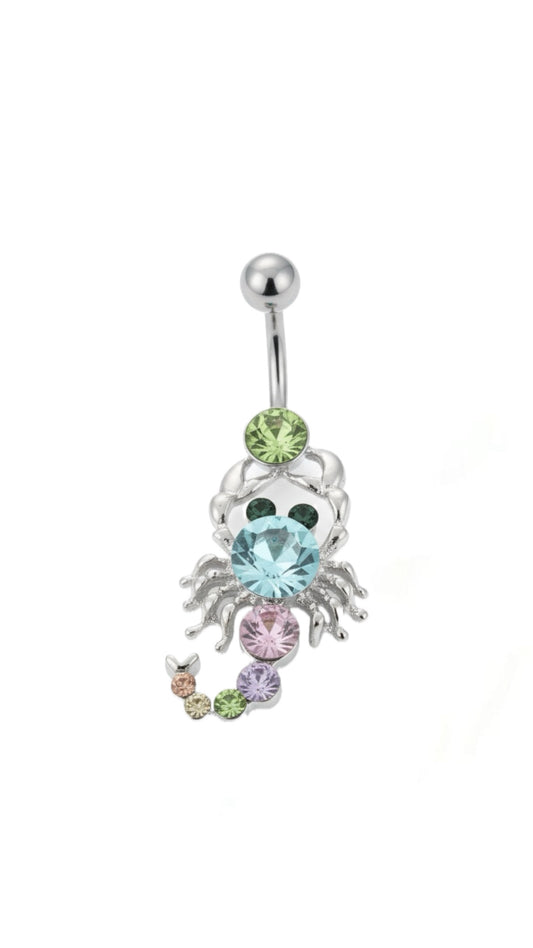 Rhinestone Decor Scorpion Charm Navel Belly Ring