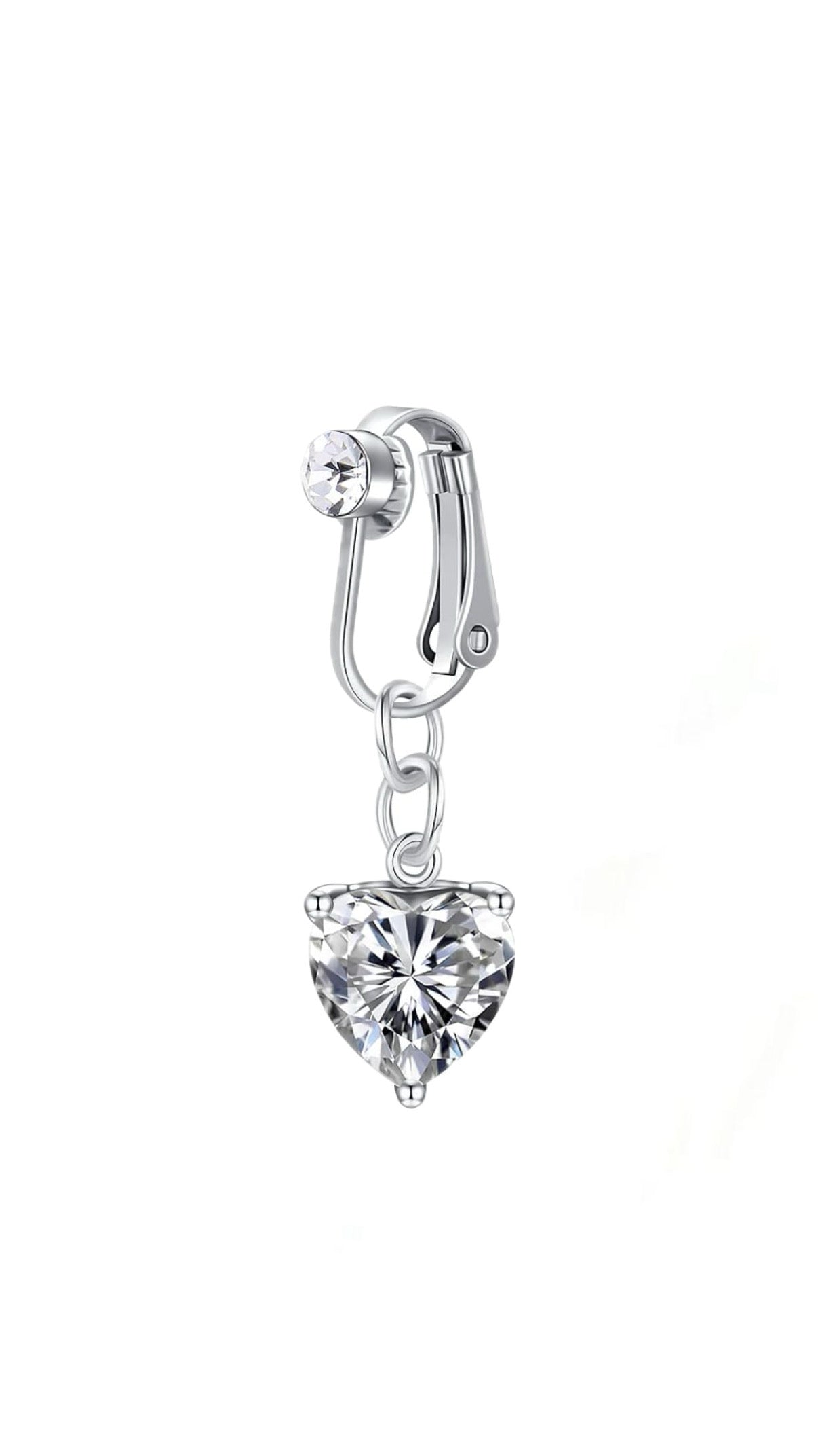 Single Heart Charm Navel Fake Belly Cuff