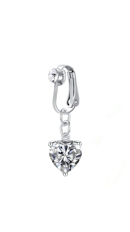 Single Heart Charm Navel Fake Belly Cuff