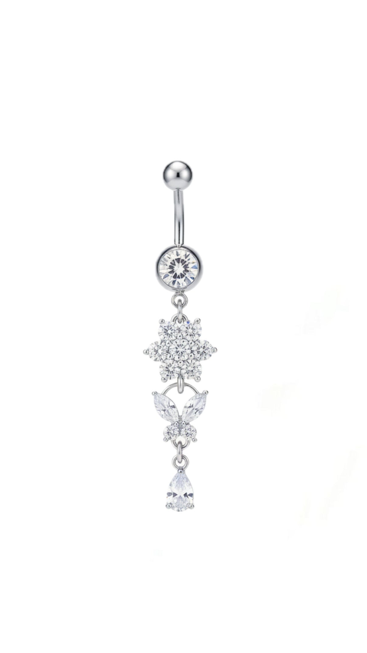 Flower x Butterfly Navel Belly Piercing