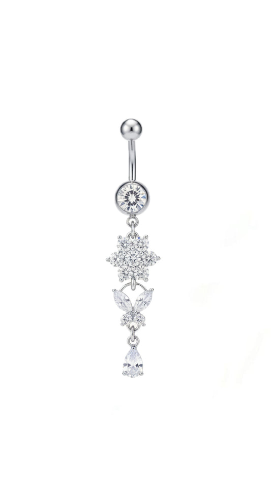 Flower x Butterfly Navel Belly Piercing