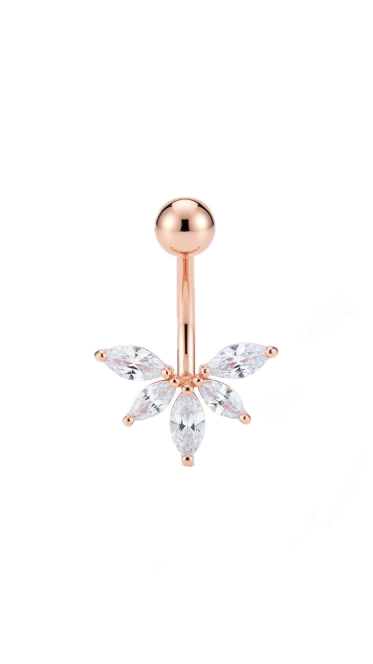 5 Drops Zircon Decor Navel Belly Ring
