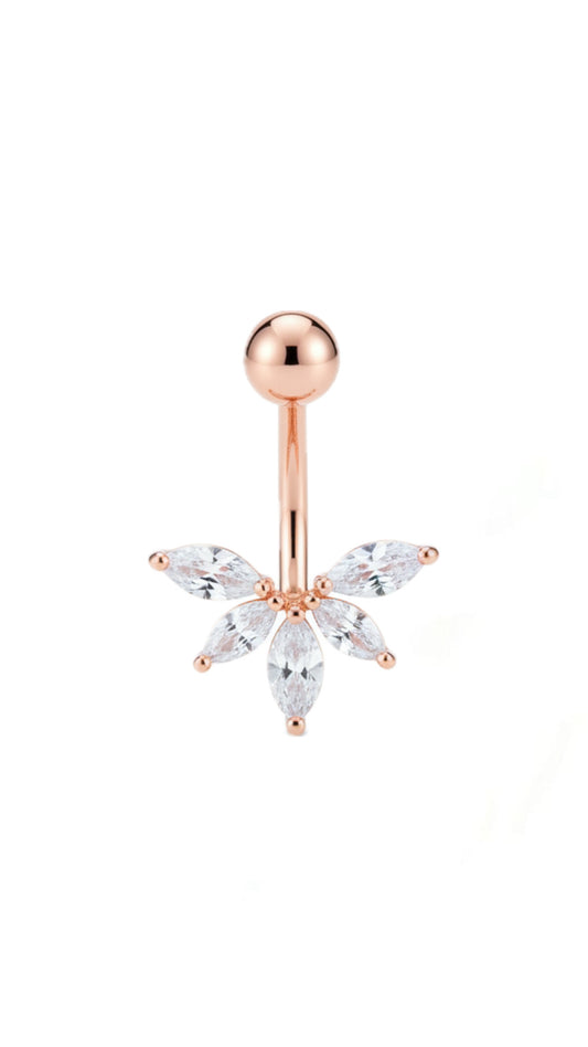 5 Drops Zircon Decor Navel Belly Ring