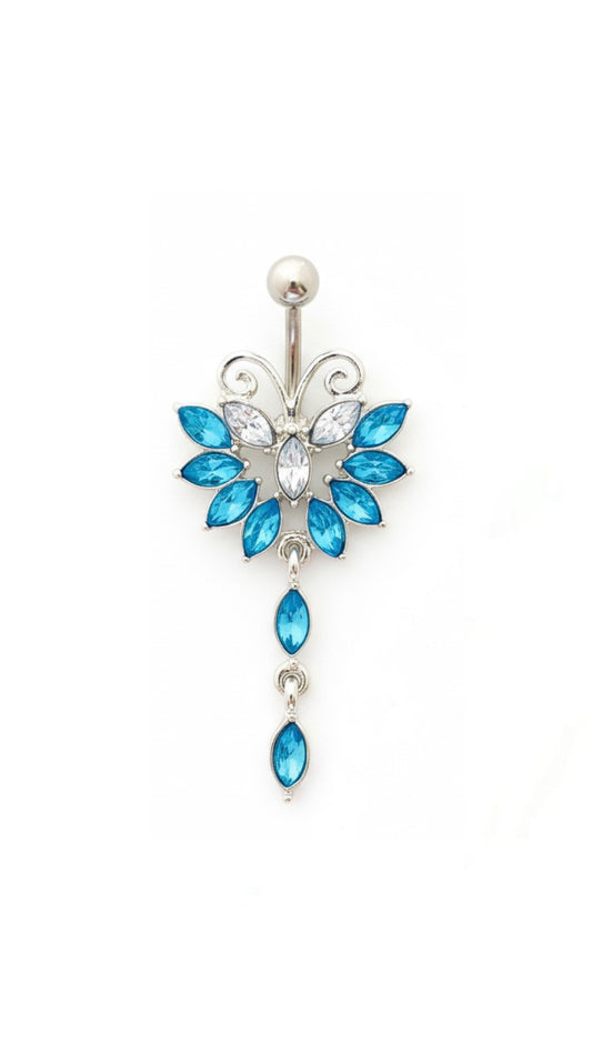 Cubic Zirconia Butterfly Decor Navel Belly Ring