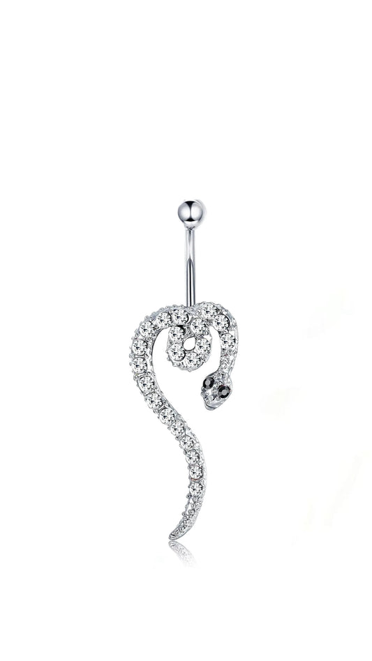 Rhinestone Snake Decor Navel Belly Ring