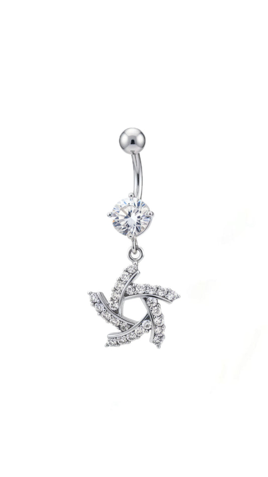 Rhinestone Snowflake Navel Belly Ring