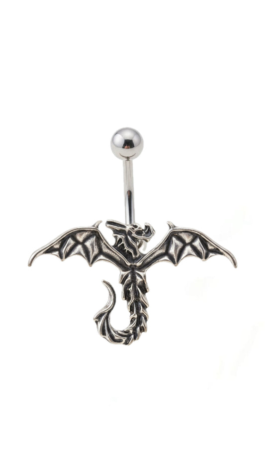 Western Dragon Curve Tail Navel Belly Ring