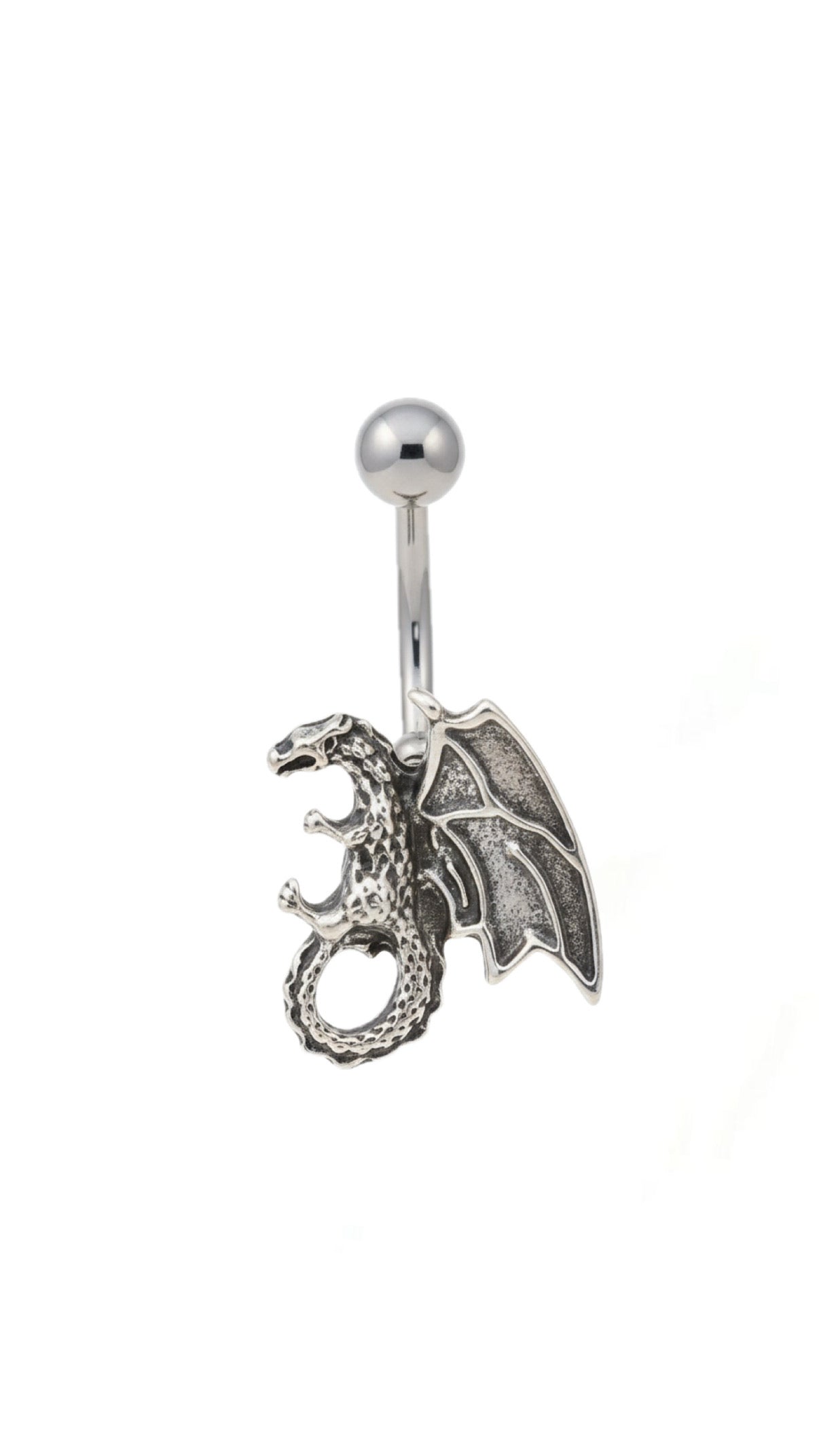 Western Dragon With Circle Tail  Decor Navel Belly Ring