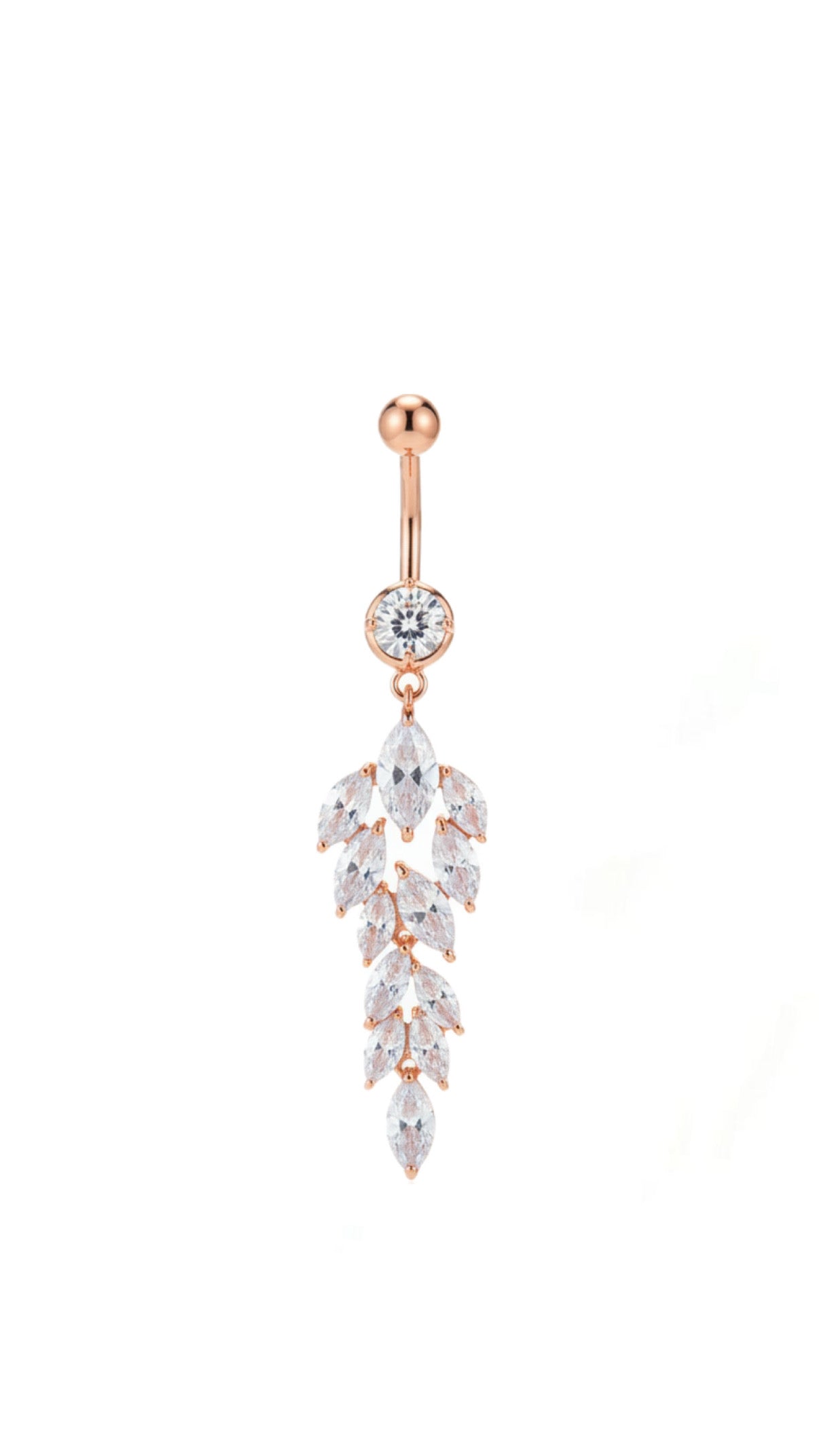 14G Dangling Cubic Zirconia Belly Piercing