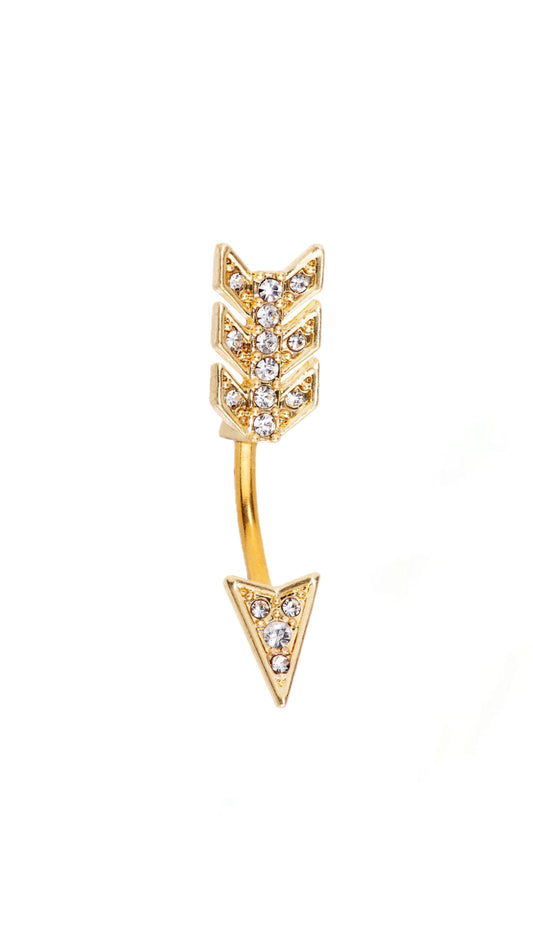 Rhinestone Arrow Design Navel Belly Ring