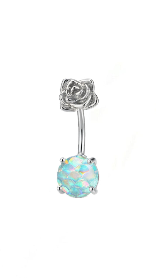 Flower and Fish Scale Decor Navel Belly Ring