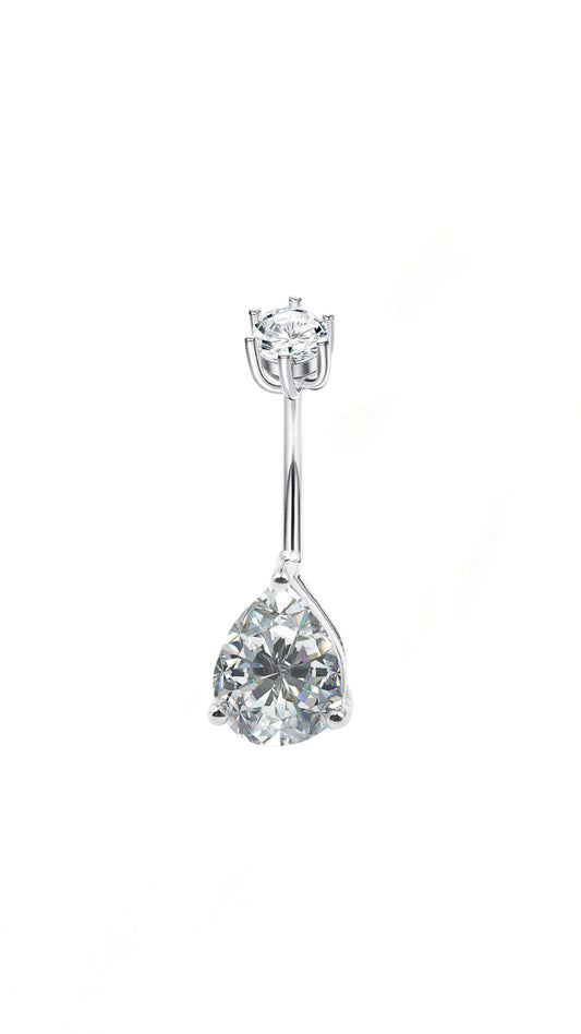 Cubic Zirconia Water-drop Navel Belly Ring
