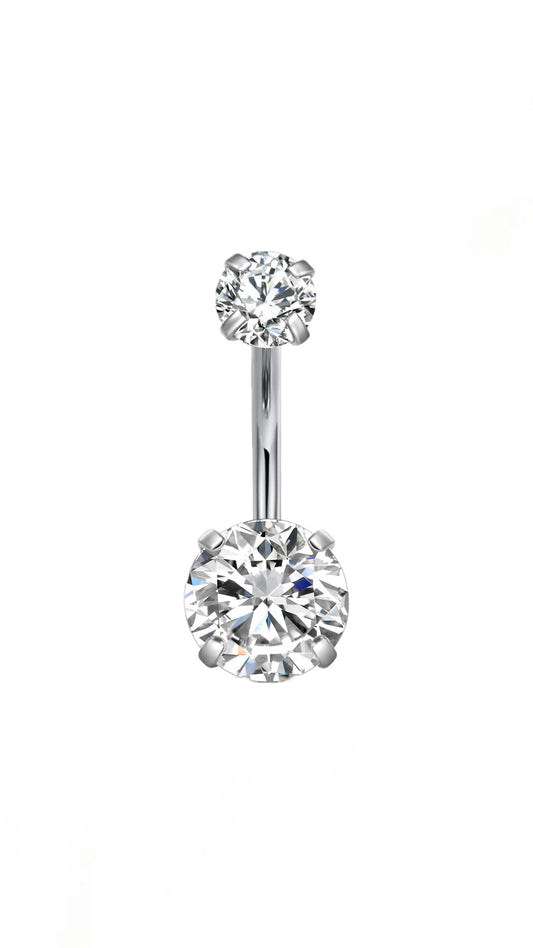 Basic Double Crystal Belly Ring