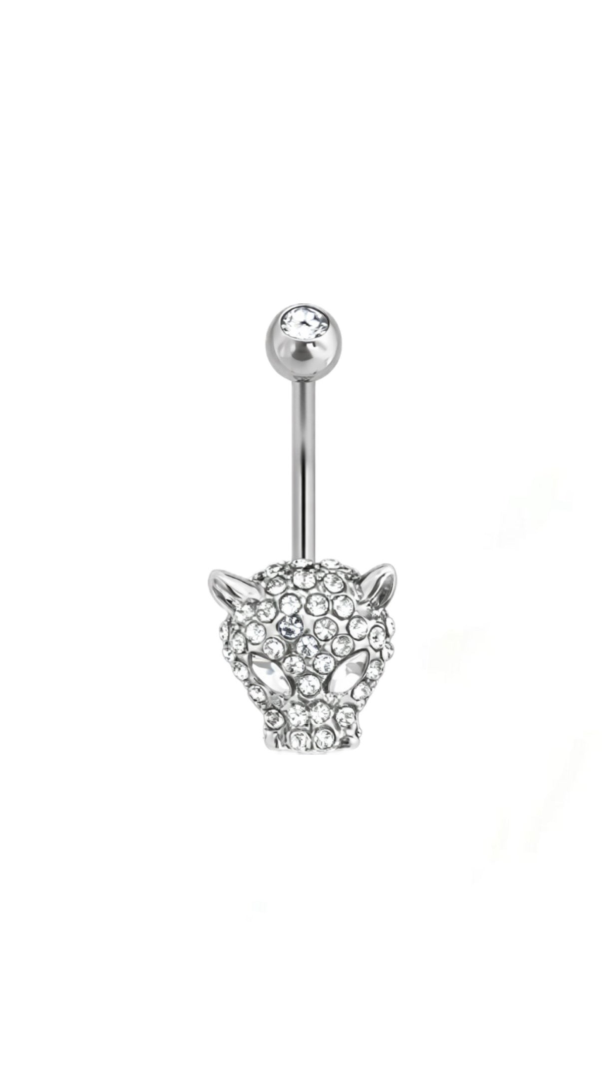 Silver Leopard Belly Piercing