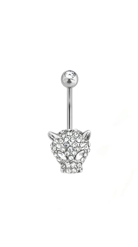 Silver Leopard Belly Piercing