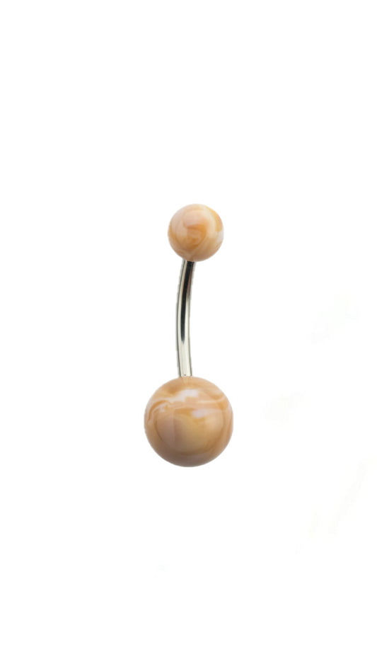 Brown Marble Belly Piercing