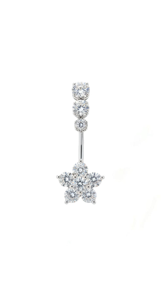 Triple Stone Flower Belly Piercing