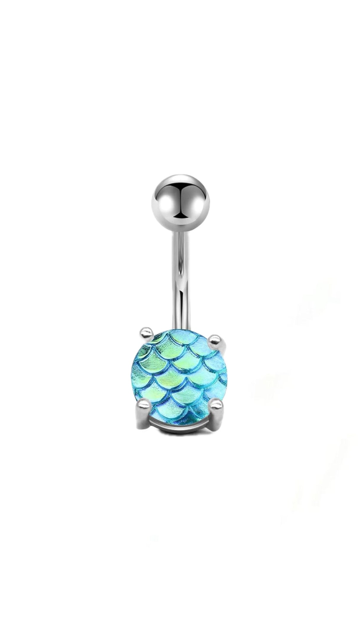 Silver Fishscale Belly Piercing