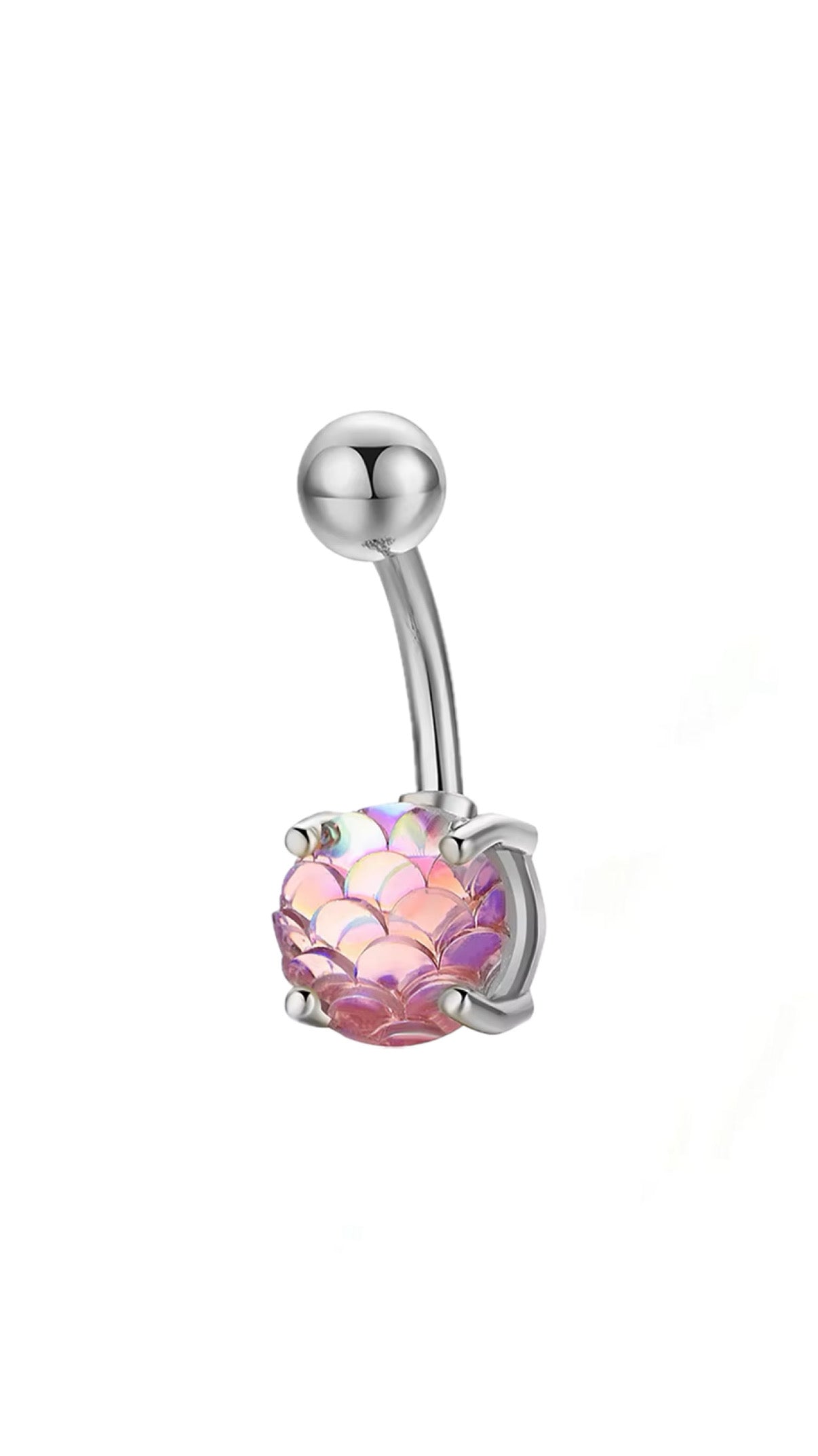 Silver Fishscale Belly Piercing