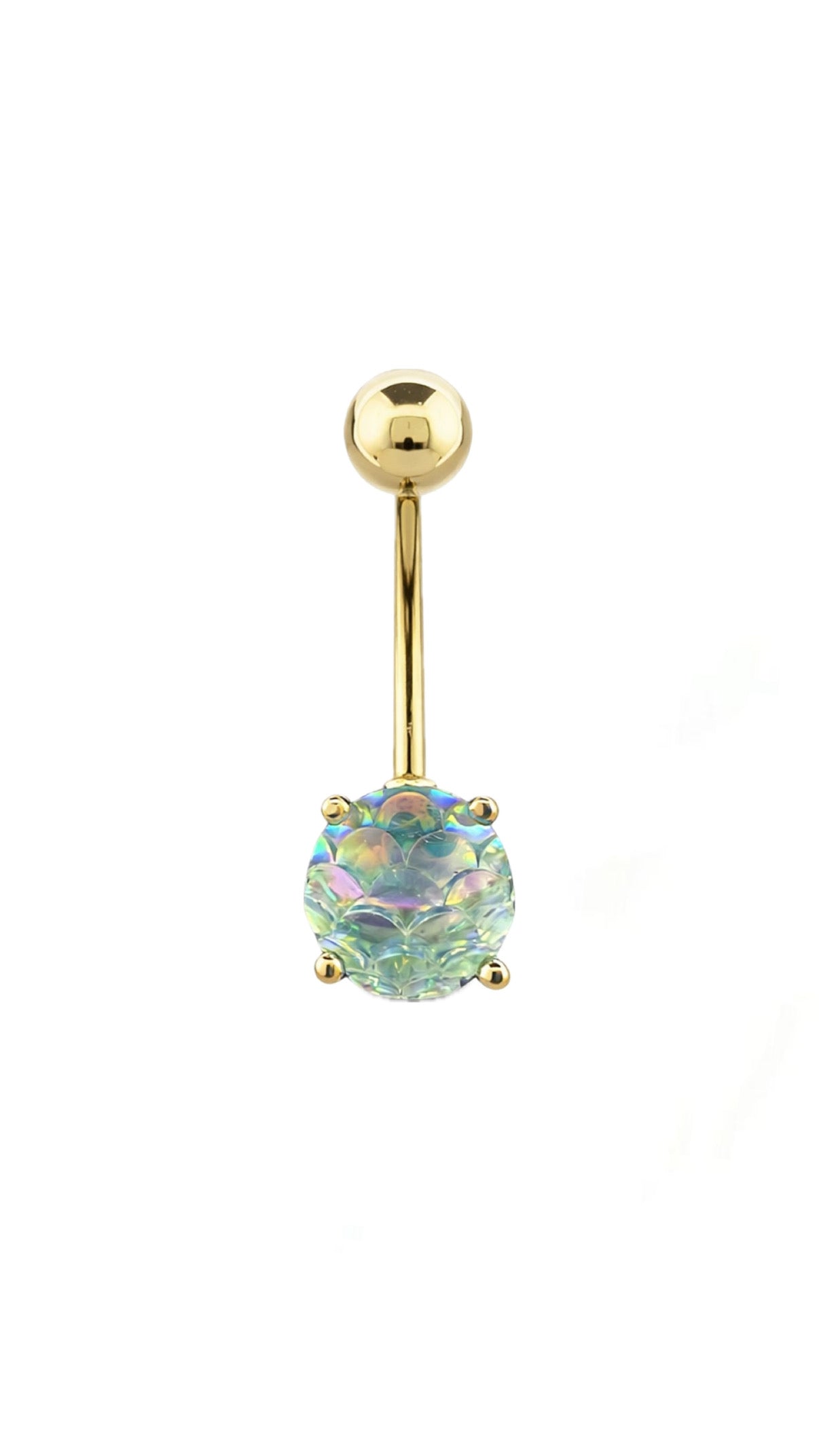 Gold Fishscale Belly Ring