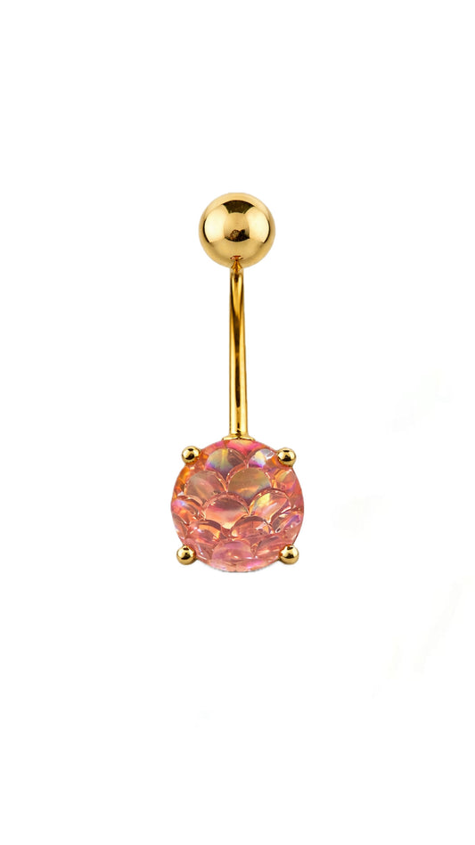Gold Fishscale Belly Ring