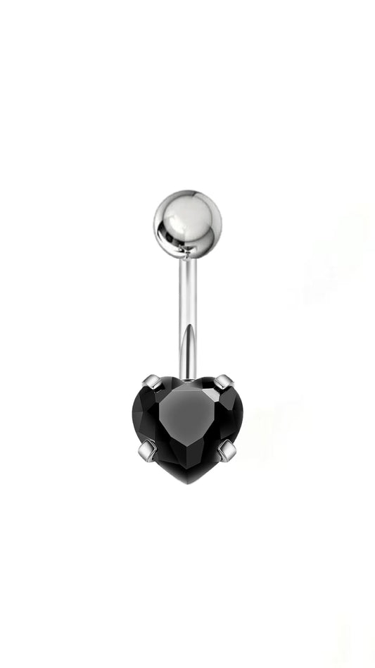 Black Heart Belly Piercing