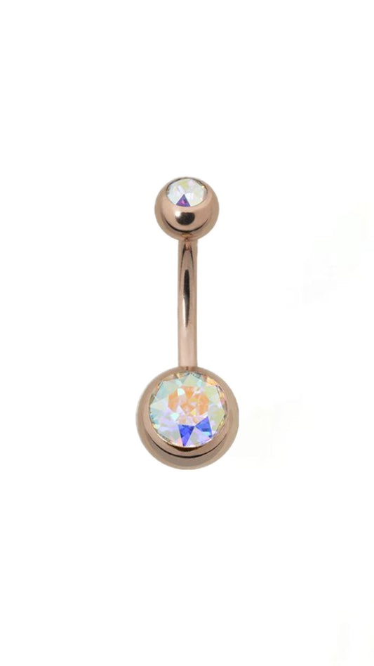 Rosegold Basic Multicolor Stone Belly Ring