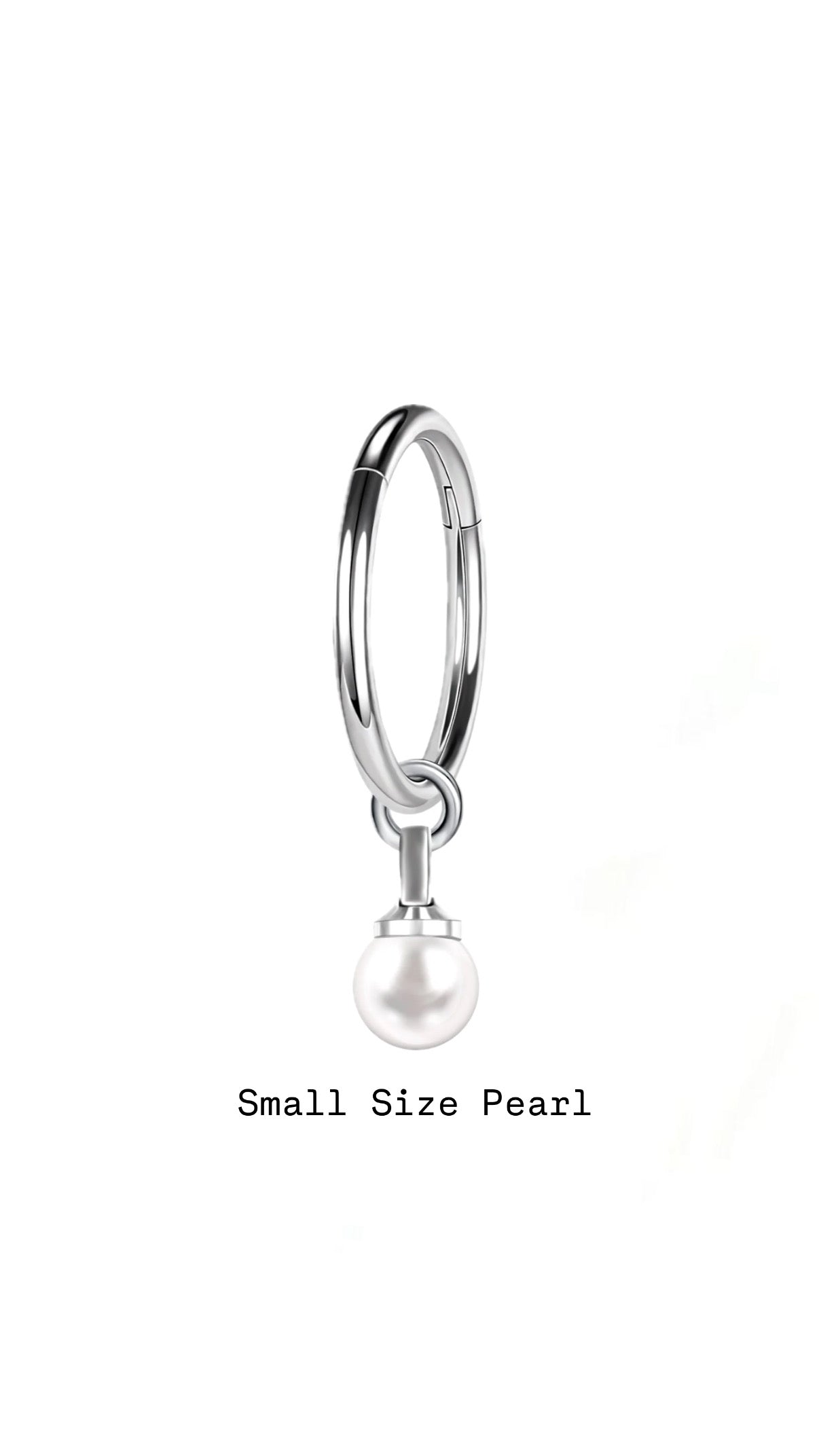 Hoop Small Size Pearl Clicker Belly Ring