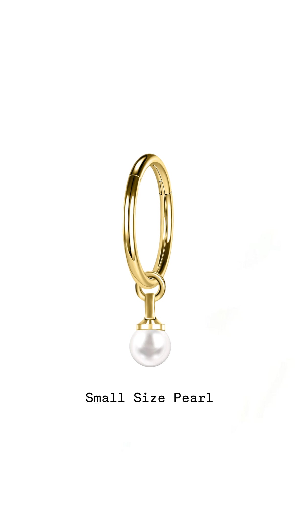 Hoop Small Size Pearl Clicker Belly Ring