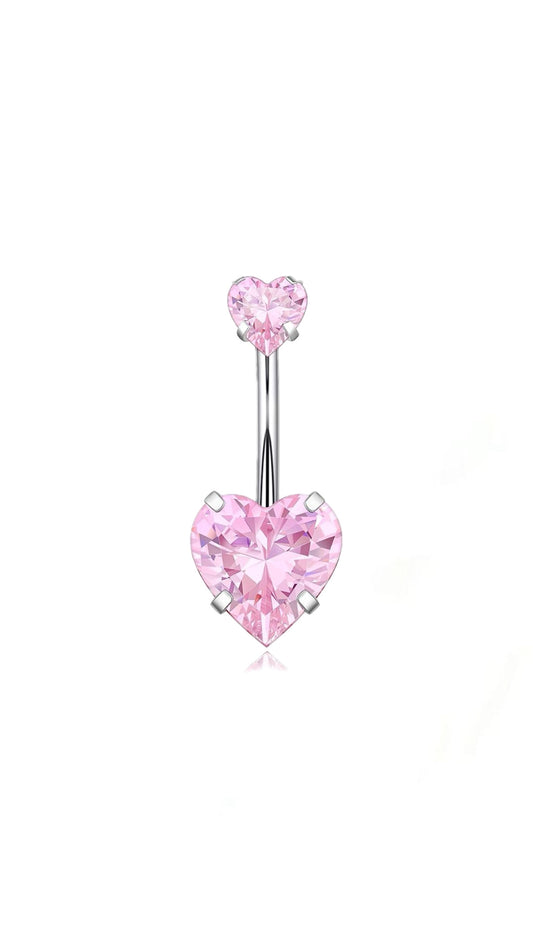 Double Heart Belly Piercing