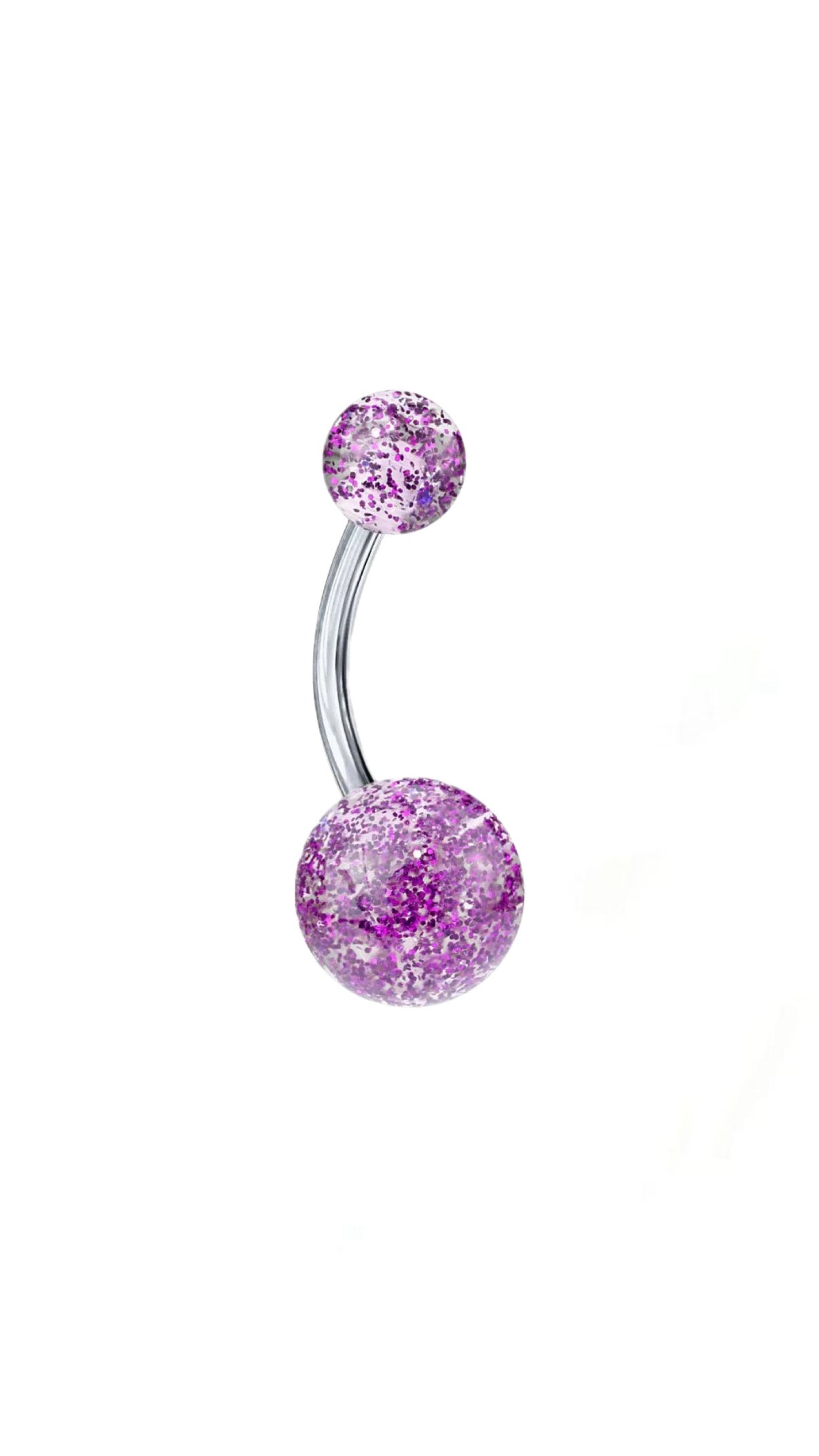Purple Glitter Basic Ball Belly Ring