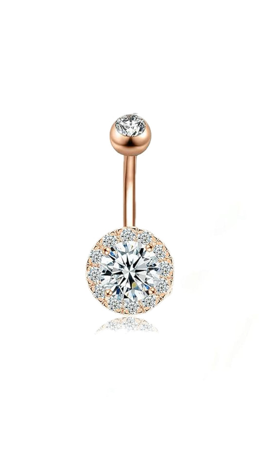Rosegold Round Belly Piercing