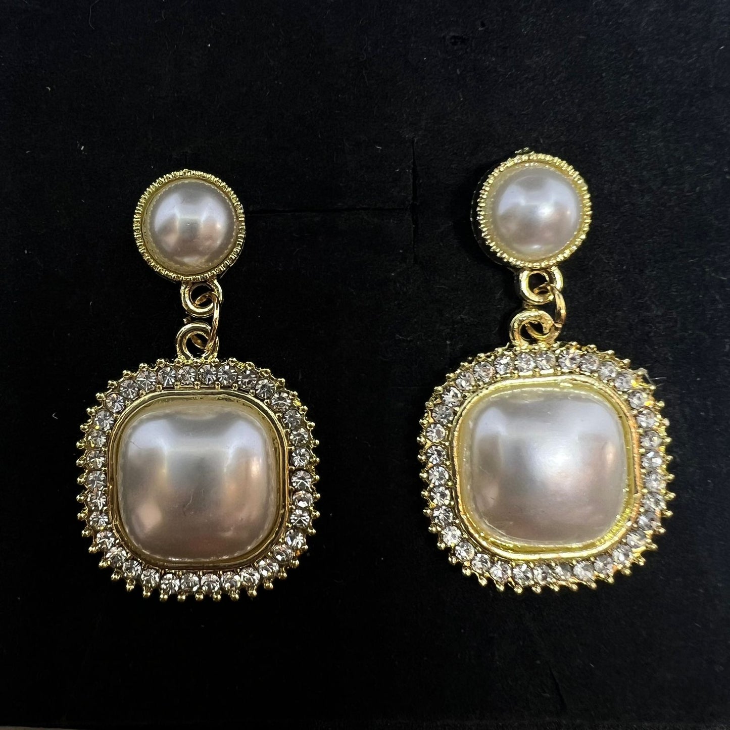 Circle Pearl Hanging Square Pearl Winter Earring