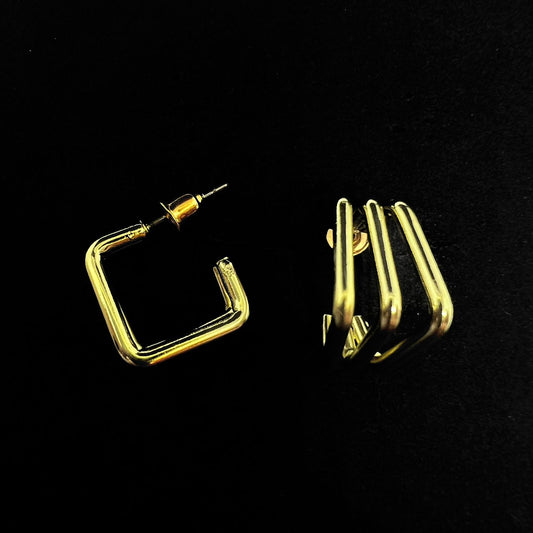 3  Connecting Square  Winter Earring