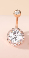 Rhinestone Big Stone  Decor Navel Belly Ring