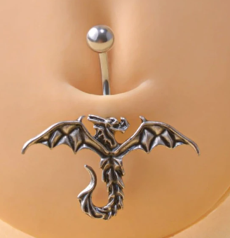 Western Dragon Curve Tail Decor Navel Belly Ring