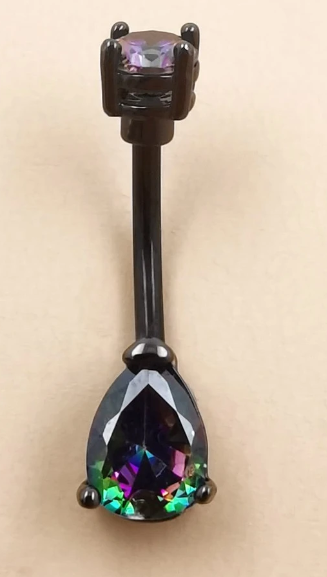 Black  Drop  Decor Navel Belly Ring