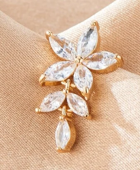 Zircon Flower Belly Ring