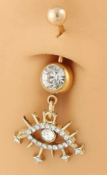 Rhinestone Eye Charm Navel Belly Ring