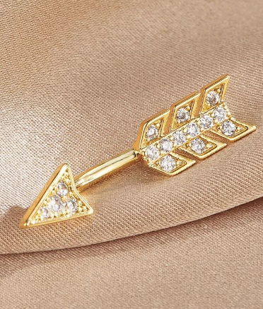 Rhinestone Arrow Design Navel Belly Ring